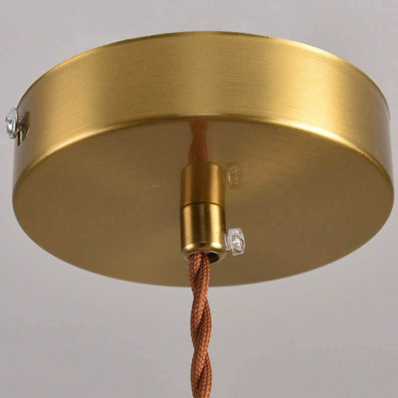 Traditional French Iron Fabric Dome Tassel Floral Embroidery 1-Light Pendant Light For Dining Room
