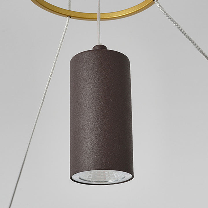 Traditionelle chinesische Eisen Acryl Edelstahl Runde Emaille Malerei LED Kronleuchter Spot für Wohnzimmer 