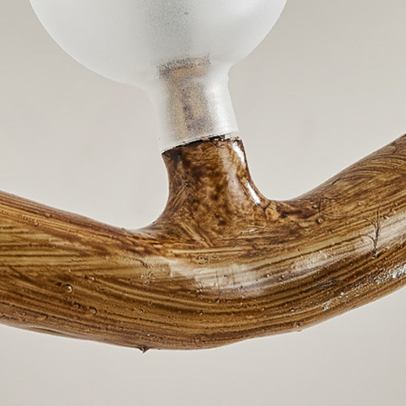 Traditional Japanese Polymer Hardware Glass Wave Branch Ball 7/9/11/13/15 Light Chandeliers Island Light For Dining Room