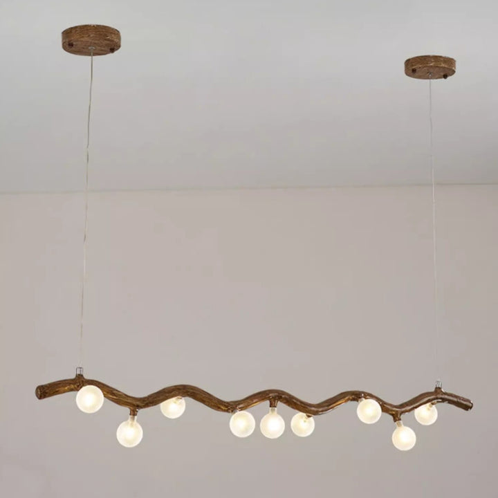 Traditional Japanese Polymer Hardware Glass Wave Branch Ball 7/9/11/13/15 Light Chandeliers Island Light For Dining Room