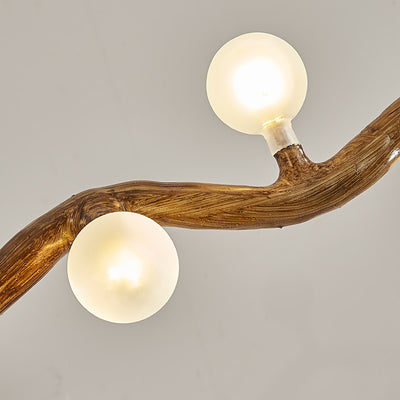 Traditional Japanese Polymer Hardware Glass Wave Branch Ball 7/9/11/13/15 Light Chandeliers Island Light For Dining Room