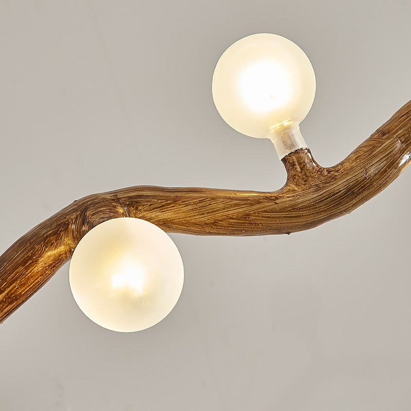 Traditional Japanese Polymer Hardware Glass Wave Branch Ball 7/9/11/13/15 Light Chandeliers Island Light For Dining Room
