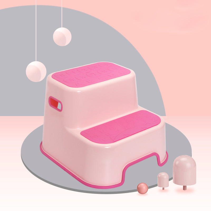 Taburete portátil rectangular de letras para niños creativos contemporáneos TPE PP de 2 niveles para baño 