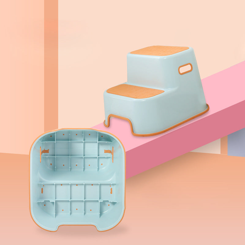 Taburete portátil rectangular de letras para niños creativos contemporáneos TPE PP de 2 niveles para baño 