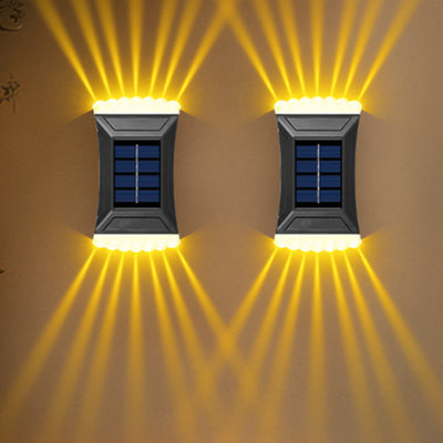 Modern Simplicity Solar Waterproof ABS Rectangular Cookie LED Wall Sconce Lamp For Outdoor Patio