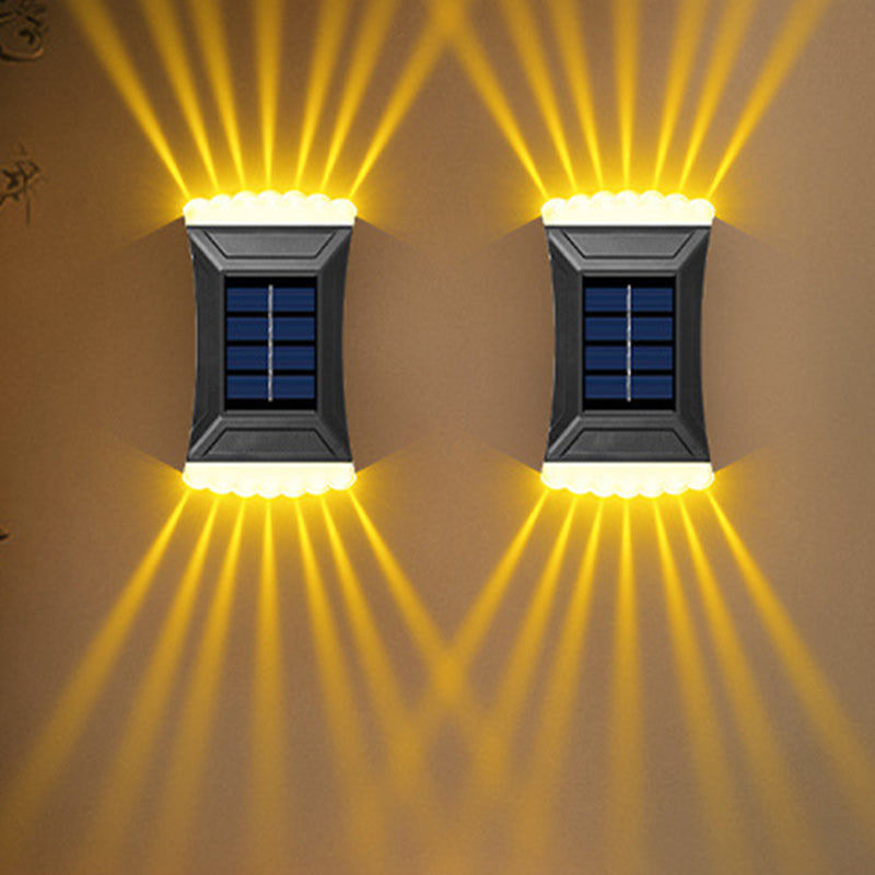 Modern Simplicity Solar Waterproof ABS Rectangular Cookie LED Wall Sconce Lamp For Outdoor Patio