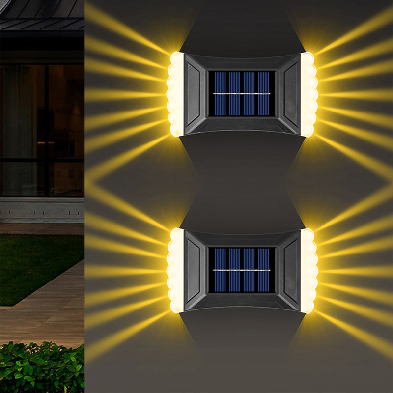 Modern Simplicity Solar Waterproof ABS Rectangular Cookie LED Wall Sconce Lamp For Outdoor Patio