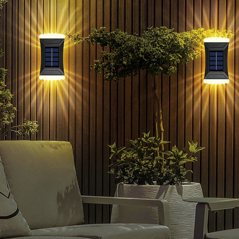 Modern Simplicity Solar Waterproof ABS Rectangular Cookie LED Wall Sconce Lamp For Outdoor Patio