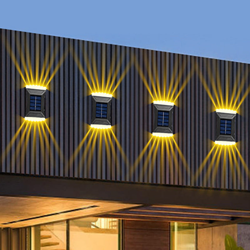 Modern Simplicity Solar Waterproof ABS Rectangular Cookie LED Wall Sconce Lamp For Outdoor Patio