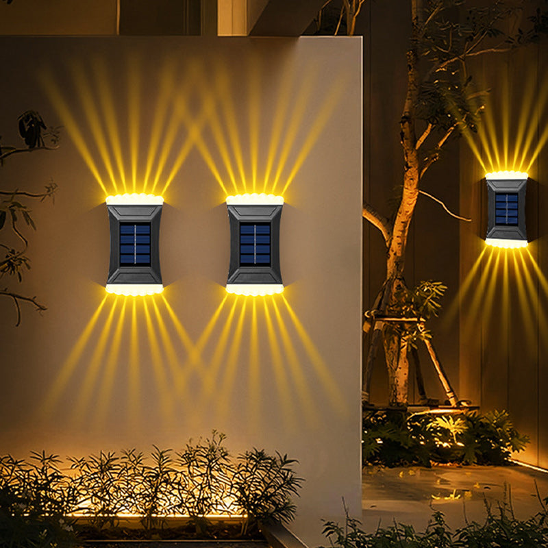 Modern Simplicity Solar Waterproof ABS Rectangular Cookie LED Wall Sconce Lamp For Outdoor Patio