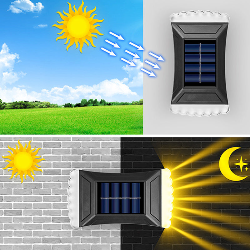 Modern Simplicity Solar Waterproof ABS Rectangular Cookie LED Wall Sconce Lamp For Outdoor Patio