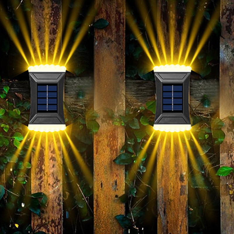 Modern Simplicity Solar Waterproof ABS Rectangular Cookie LED Wall Sconce Lamp For Outdoor Patio