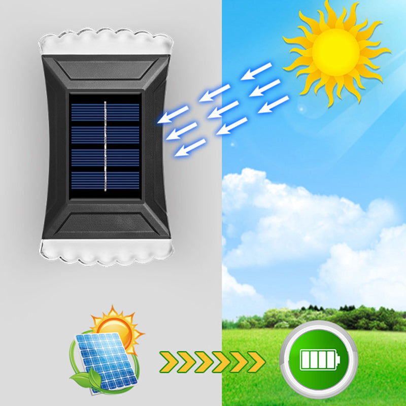 Modern Simplicity Solar Waterproof ABS Rectangular Cookie LED Wall Sconce Lamp For Outdoor Patio
