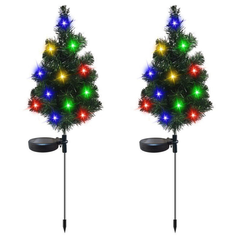 Contemporary Creative Solar Waterproof Christmas Tree Decoration Iron Wire Plush Stainless Steel LED Outdoor Light Landscape Lighting For Garden