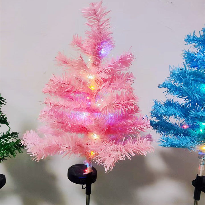 Contemporary Creative Solar Waterproof Christmas Tree Decoration Iron Wire Plush Stainless Steel LED Outdoor Light Landscape Lighting For Garden