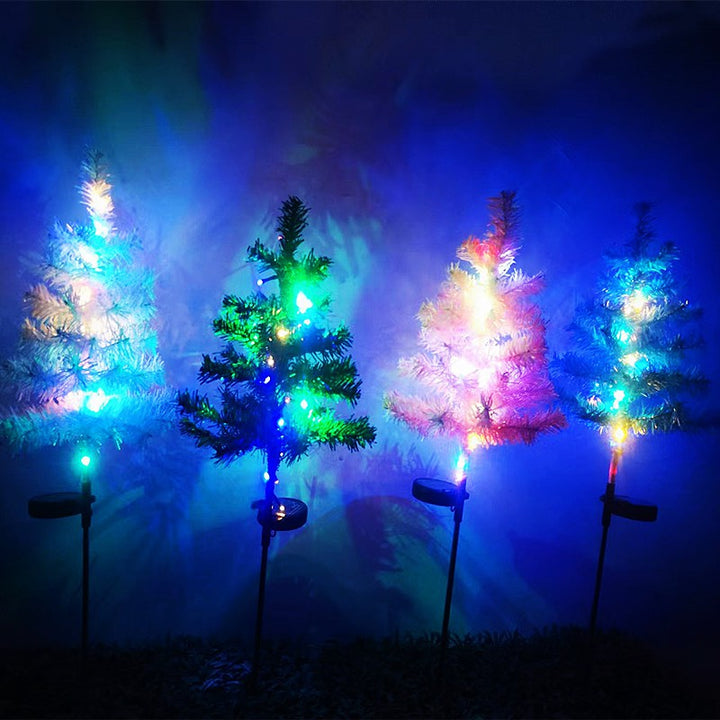 Zeitgenössische kreative solarbetriebene wasserdichte Weihnachtsbaumdekoration aus Eisen, Plüsch, Edelstahl LED Außenlicht Landschaftsbeleuchtung für den Garten 