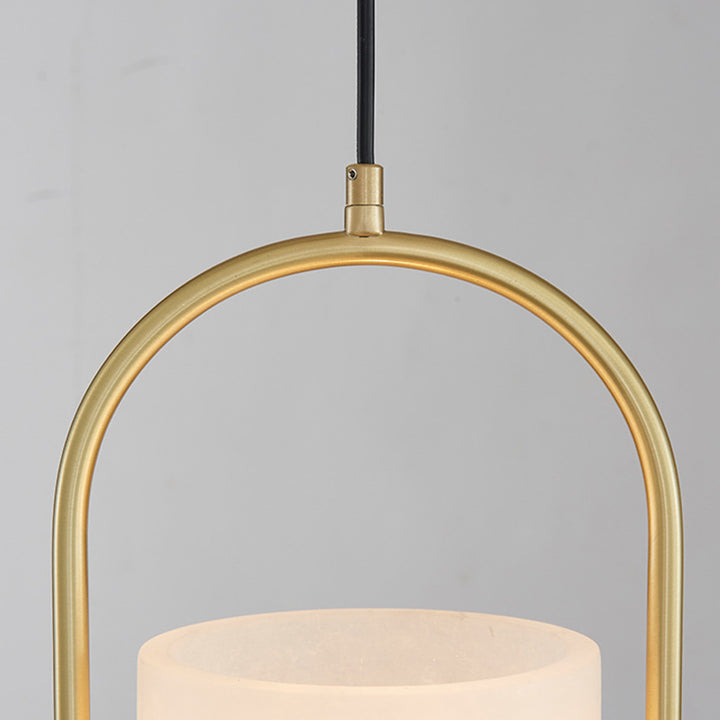 Boule en cuivre et marbre chinois traditionnel 1-lumière pour chevet 