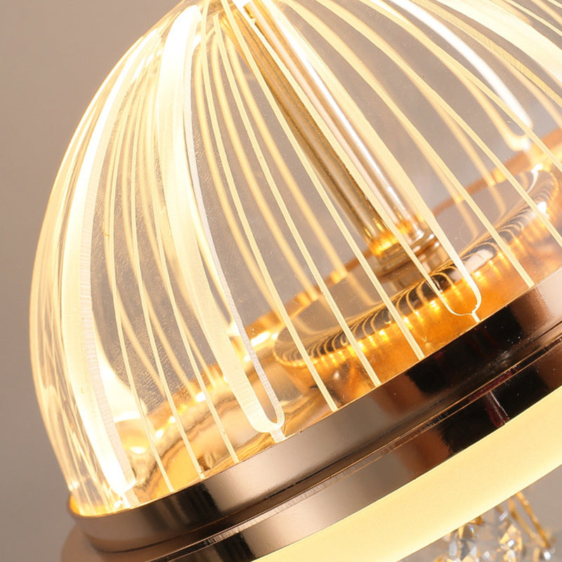 Lustre LED en acrylique et fer moderne de luxe en forme de dôme de méduse, réglable, pour table de chevet 