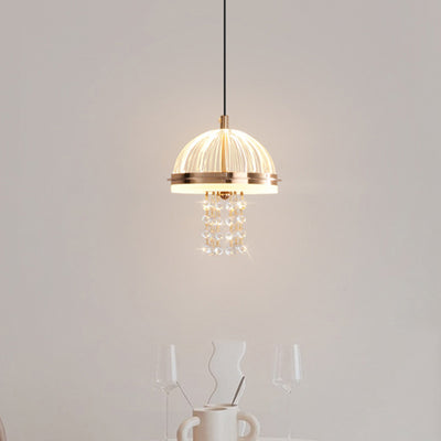 Modern Luxury Iron Acrylic Jellyfish Dome Liftable LED Chandeliers For Bedside