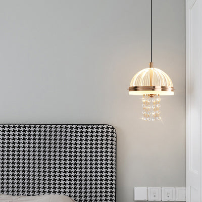 Modern Luxury Iron Acrylic Jellyfish Dome Liftable LED Chandeliers For Bedside