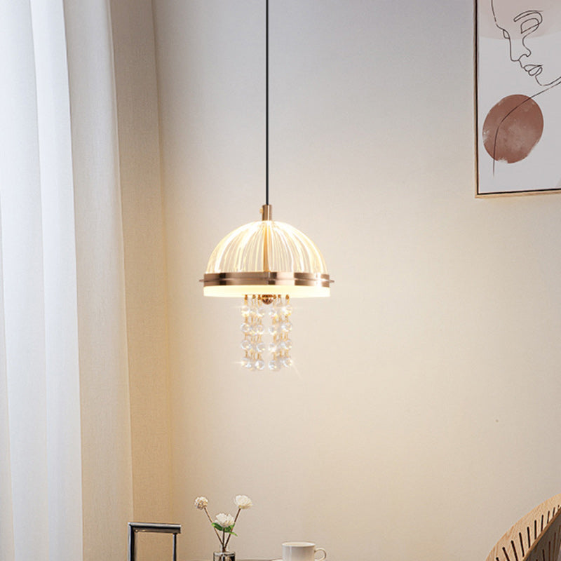 Modern Luxury Iron Acrylic Jellyfish Dome Liftable LED Chandeliers For Bedside