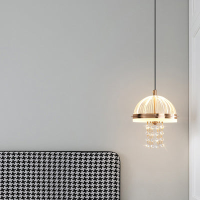 Modern Luxury Iron Acrylic Jellyfish Dome Liftable LED Chandeliers For Bedside