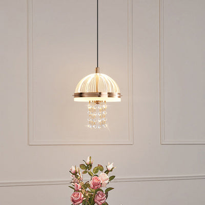 Modern Luxury Iron Acrylic Jellyfish Dome Liftable LED Chandeliers For Bedside