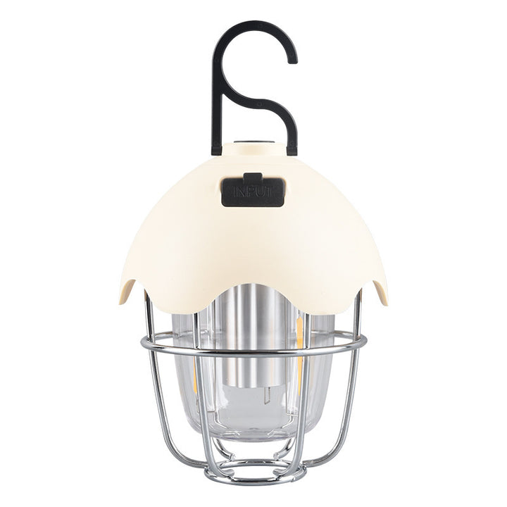 Zeitgenössische Retro Wiederaufladbare Kunststoff Metall Kiefernzapfen Eierschalen Tragbare Camping LED Außenleuchte Für Außenbereich Terrasse 