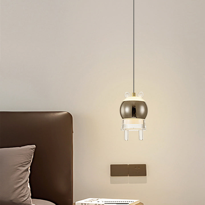 Contemporary Creative Kids Aluminum Iron Acrylic Cartoon Model Liftable LED Pendant Light For Bedside