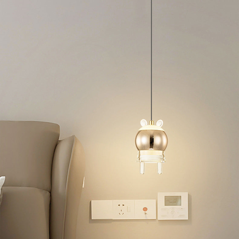 Contemporary Creative Kids Aluminum Iron Acrylic Cartoon Model Liftable LED Pendant Light For Bedside