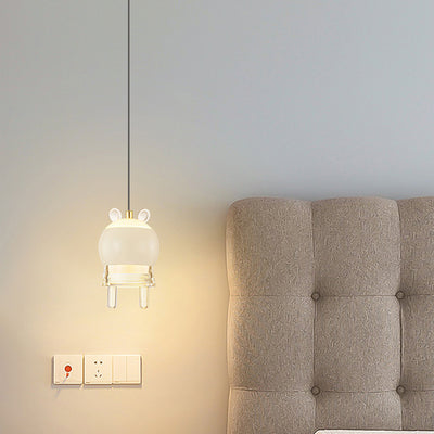 Contemporary Creative Kids Aluminum Iron Acrylic Cartoon Model Liftable LED Pendant Light For Bedside