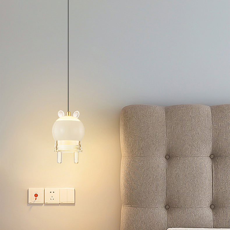 Contemporary Creative Kids Aluminum Iron Acrylic Cartoon Model Liftable LED Pendant Light For Bedside