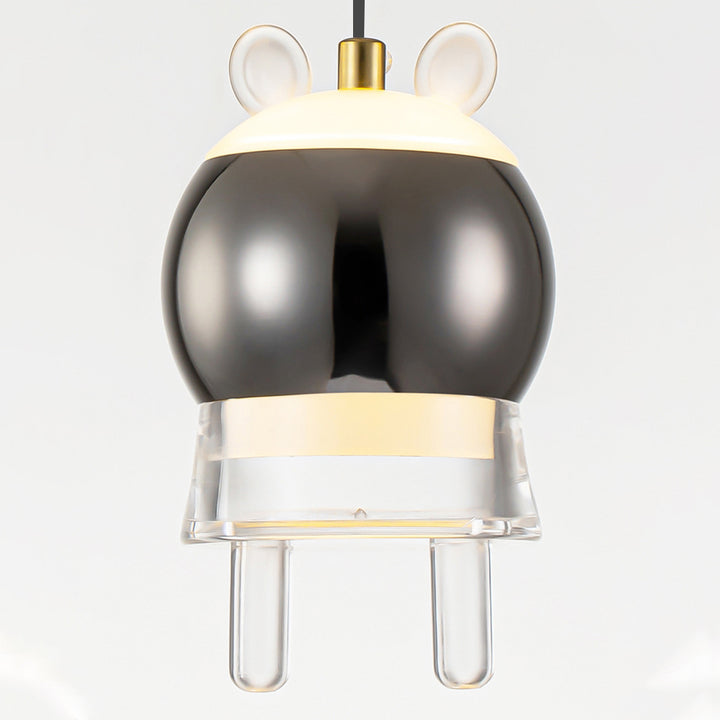 Contemporary Creative Kids Aluminum Iron Acrylic Cartoon Model Liftable LED Pendant Light For Bedside