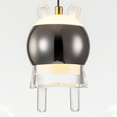 Contemporary Creative Kids Aluminum Iron Acrylic Cartoon Model Liftable LED Pendant Light For Bedside