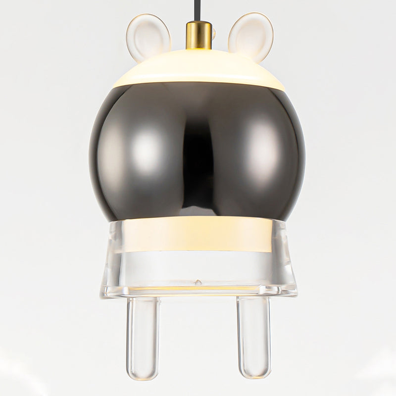 Contemporary Creative Kids Aluminum Iron Acrylic Cartoon Model Liftable LED Pendant Light For Bedside