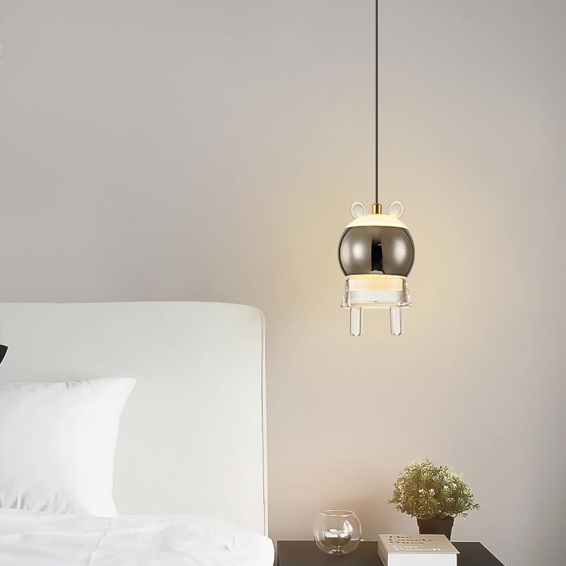 Contemporary Creative Kids Aluminum Iron Acrylic Cartoon Model Liftable LED Pendant Light For Bedside