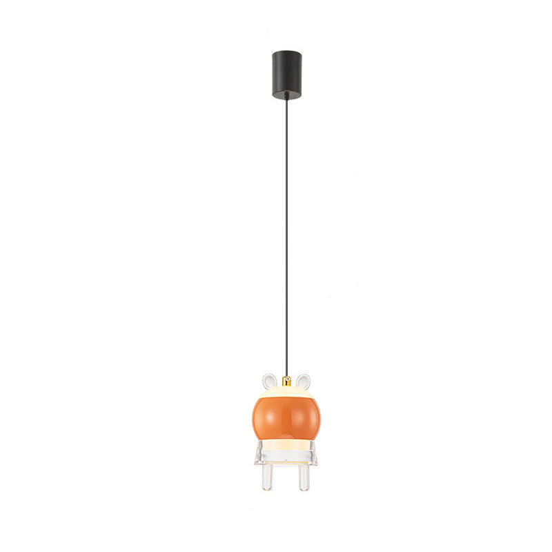 Contemporary Creative Kids Aluminum Iron Acrylic Cartoon Model Liftable LED Pendant Light For Bedside