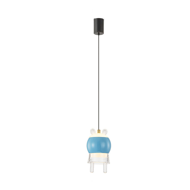 Contemporary Creative Kids Aluminum Iron Acrylic Cartoon Model Liftable LED Pendant Light For Bedside