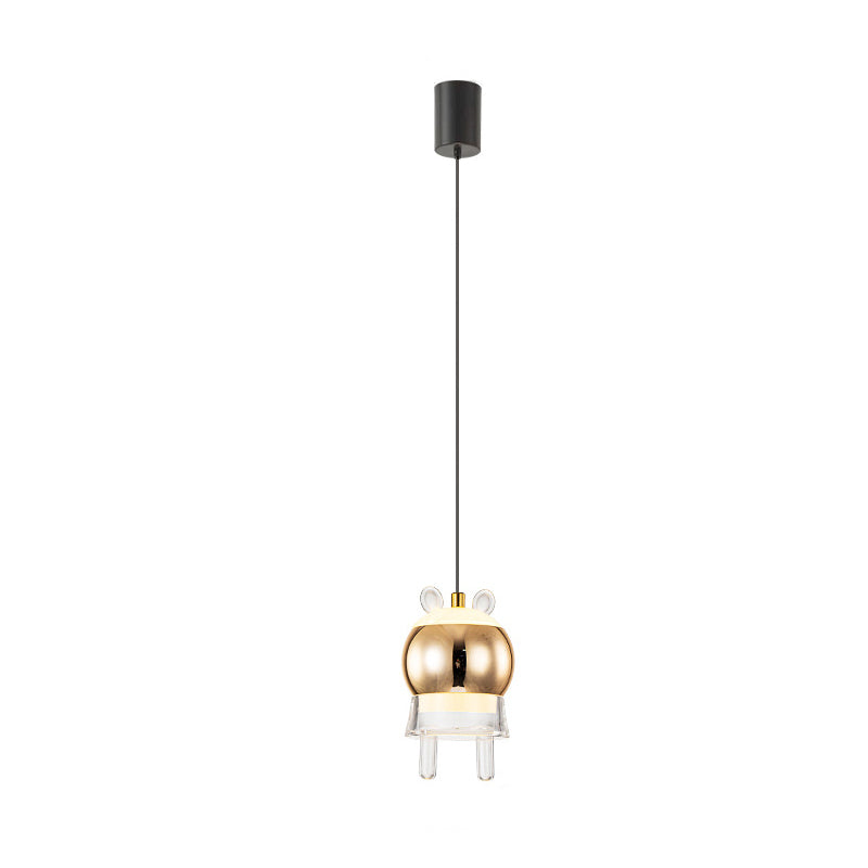 Contemporary Creative Kids Aluminum Iron Acrylic Cartoon Model Liftable LED Pendant Light For Bedside
