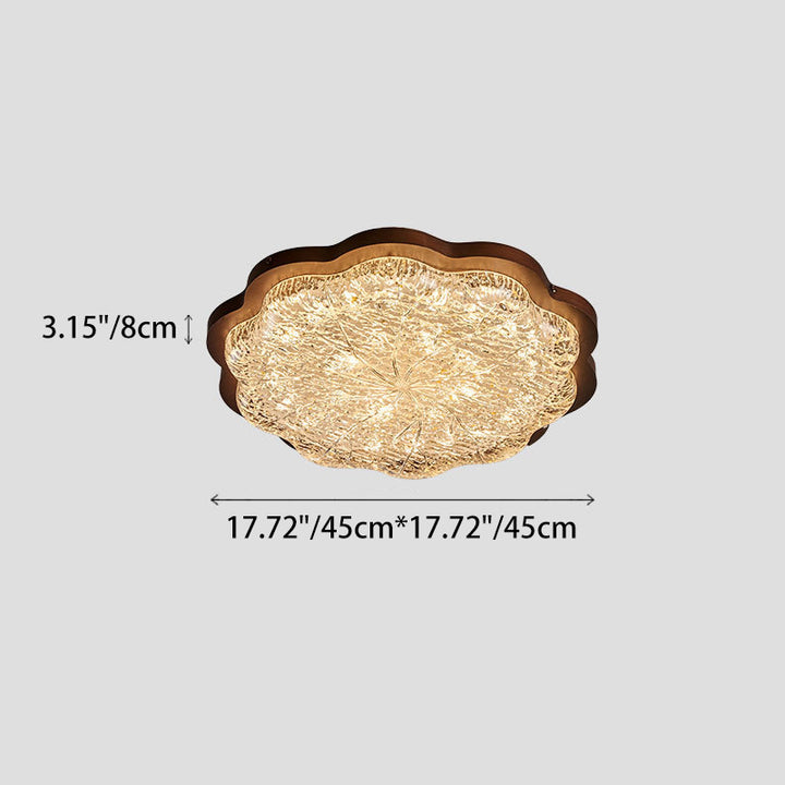 現代的なレトロ樹脂鉄花金箔LEDフラッシュマウント天井ライト寝室用 