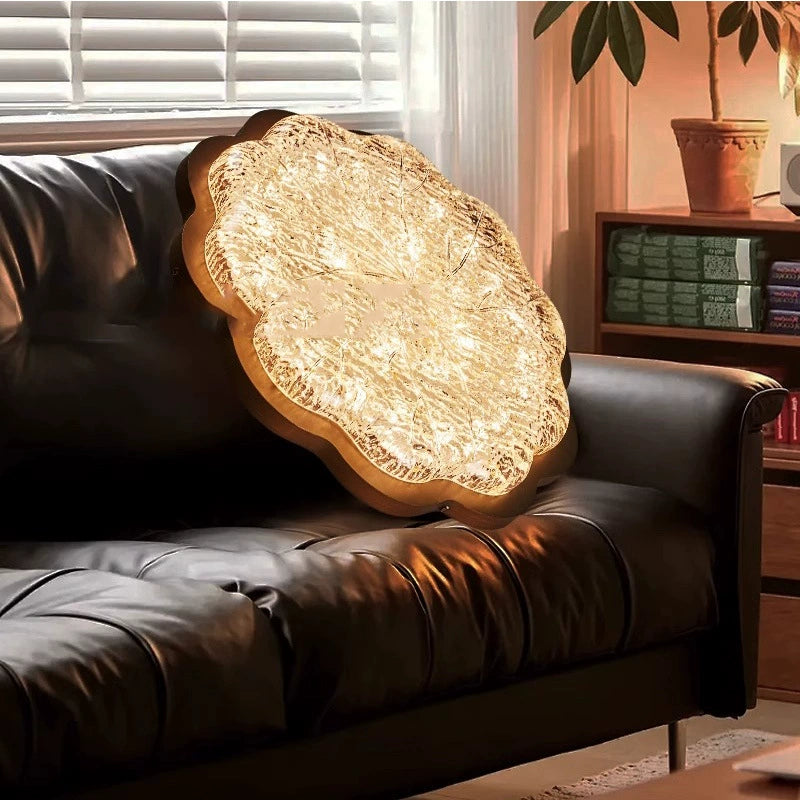 Contemporary Retro Resin Iron Flower Gold Foil LED Flush Mount Ceiling Light For Bedroom