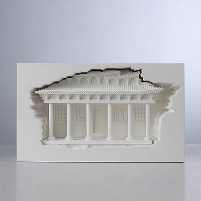 Applique murale LED encastrée avec détecteur humain pour couloir en plâtre chinois traditionnel en relief pour palais 