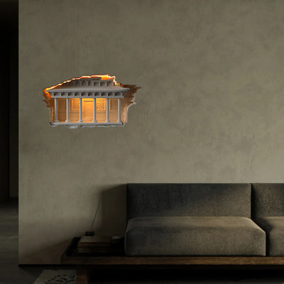 Applique murale LED encastrée avec détecteur humain pour couloir en plâtre chinois traditionnel en relief pour palais 