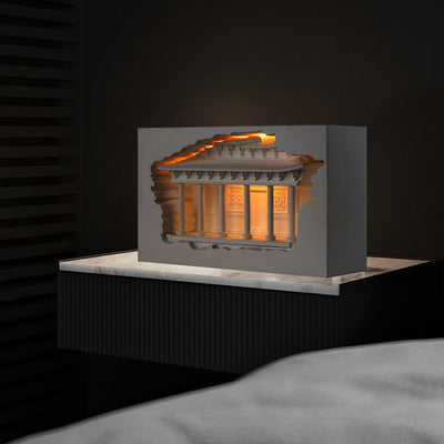 Applique murale LED encastrée avec détecteur humain pour couloir en plâtre chinois traditionnel en relief pour palais 