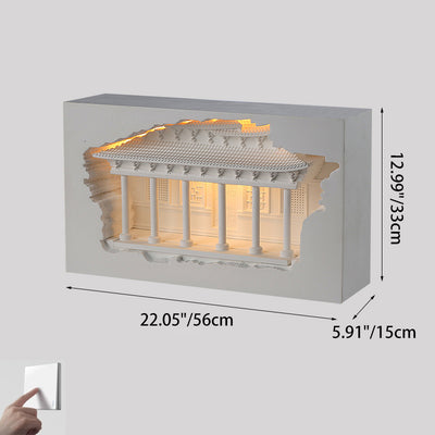Applique murale LED encastrée avec détecteur humain pour couloir en plâtre chinois traditionnel en relief pour palais 