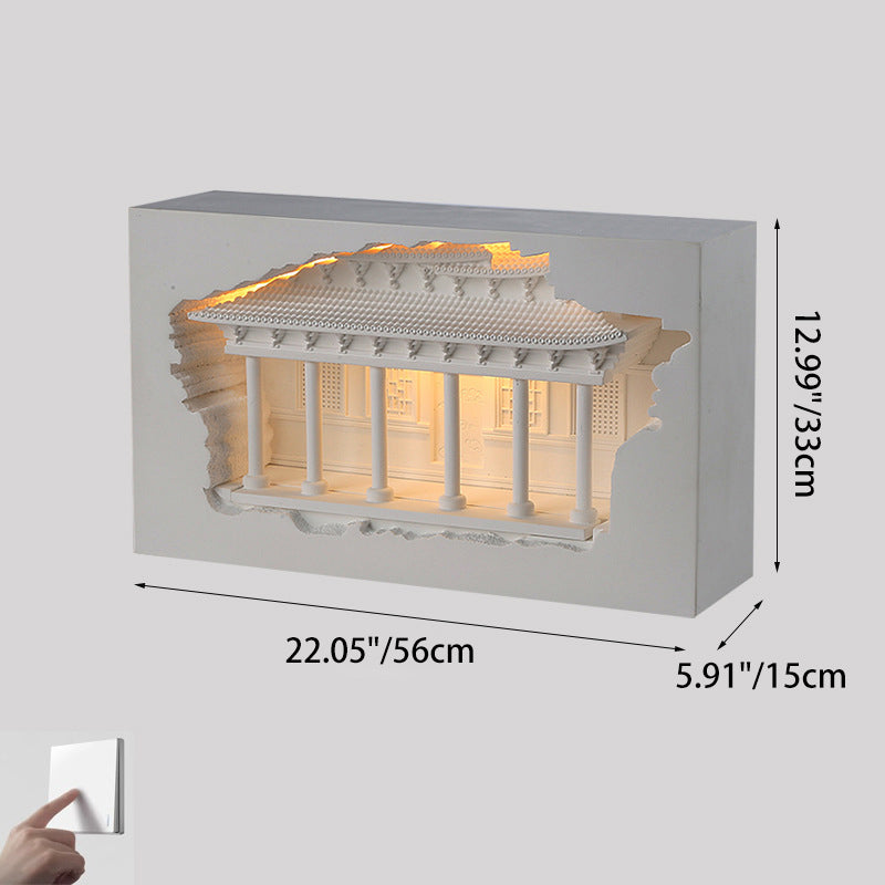 Applique murale LED encastrée avec détecteur humain pour couloir en plâtre chinois traditionnel en relief pour palais 
