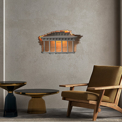 Applique murale LED encastrée avec détecteur humain pour couloir en plâtre chinois traditionnel en relief pour palais 