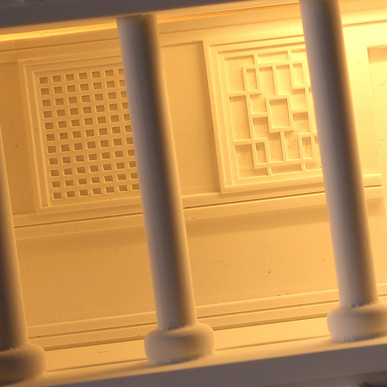 Applique murale LED encastrée avec détecteur humain pour couloir en plâtre chinois traditionnel en relief pour palais 