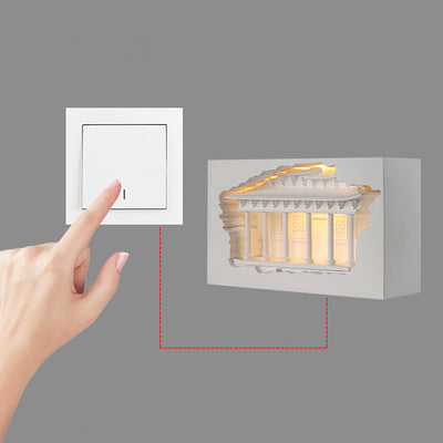 Applique murale LED encastrée avec détecteur humain pour couloir en plâtre chinois traditionnel en relief pour palais 