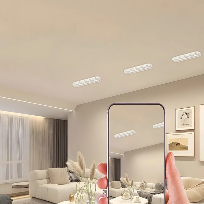 Luz de techo empotrada LED moderna minimalista de línea ovalada de aluminio para sala de estar 